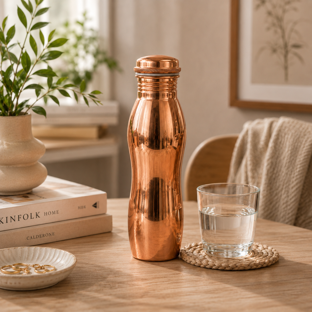Pure Copper Water Bottle – 500ml Ayurveda Living