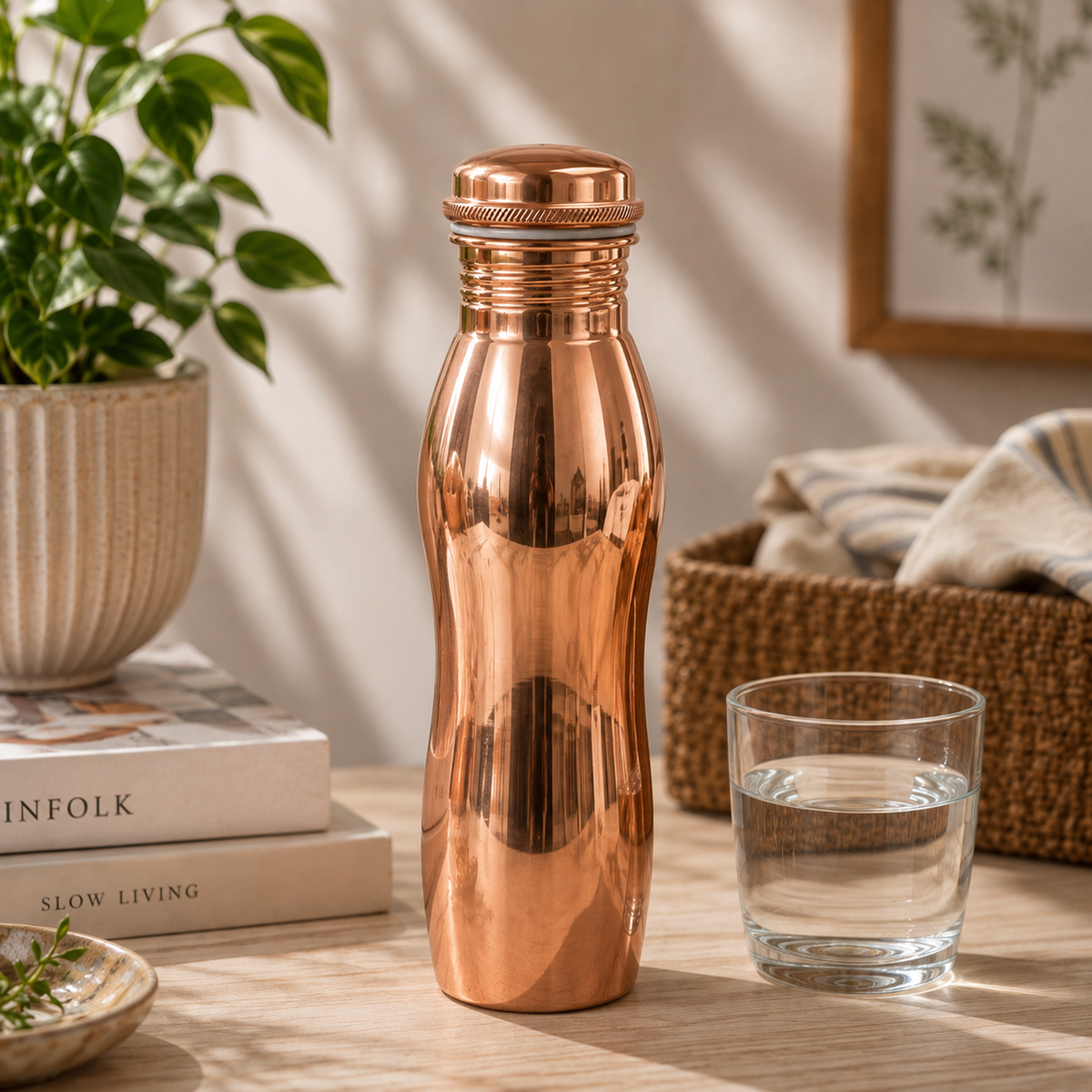 Pure Copper Water Bottle – 500ml Ayurveda Living