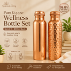 Ayurvedic Pure Copper Bottle Couple Set | 900 ml x 2