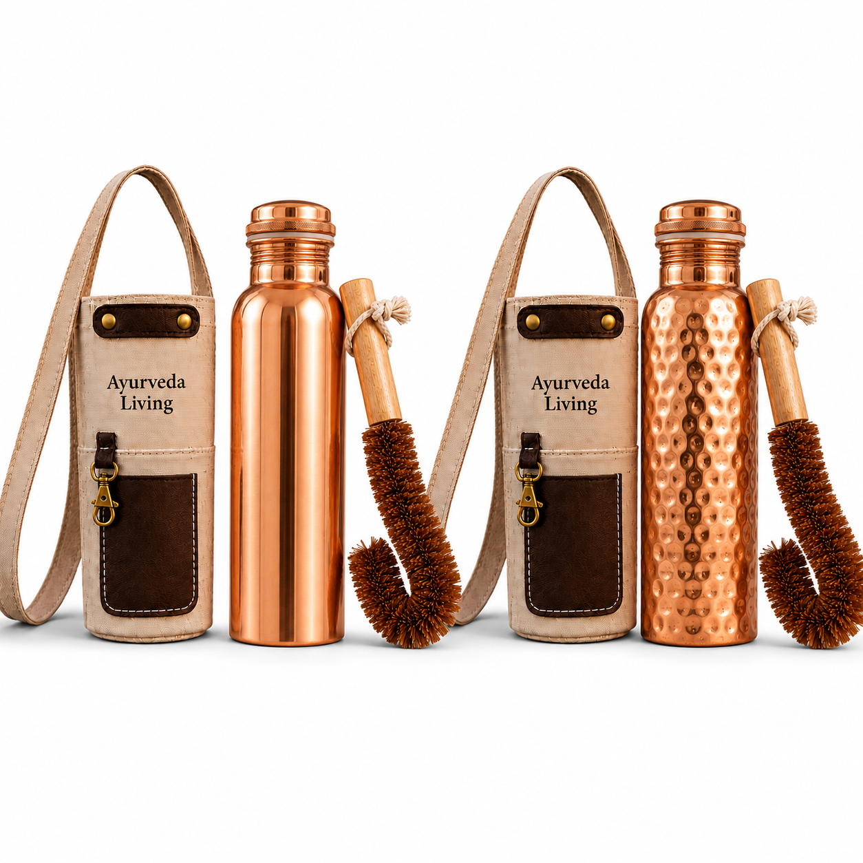 Ayurvedic Pure Copper Bottle Couple Set | 900 ml x 2
