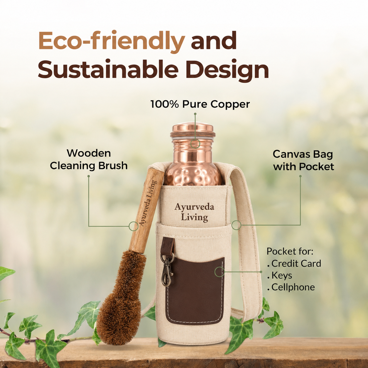 Ayurvedic Pure Copper Bottle - Good for Gut | 900ml