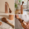 Coconut Coir Bottle Cleaning Brush | Bamboo Handle