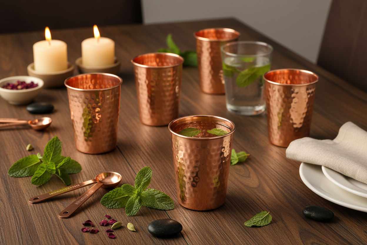 Copper Glasses Set of 6 - Lifestyle