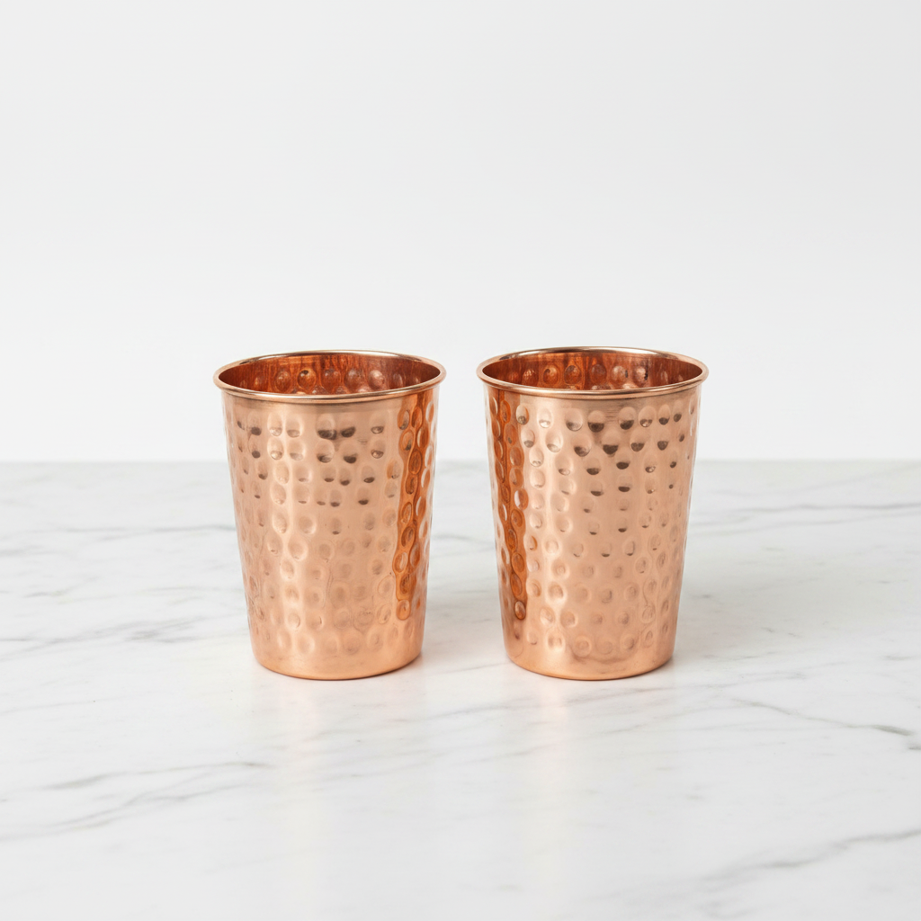 Copper Glasses - White Background