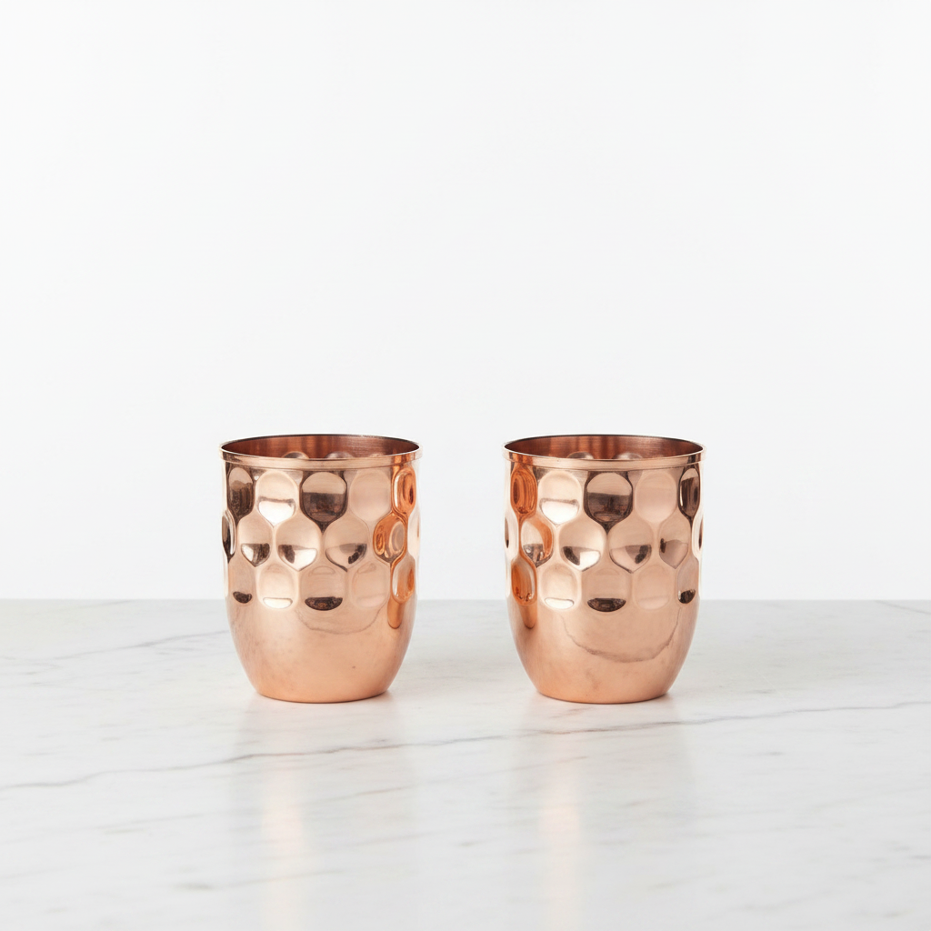 Honeycomb Copper Glass - Pair White