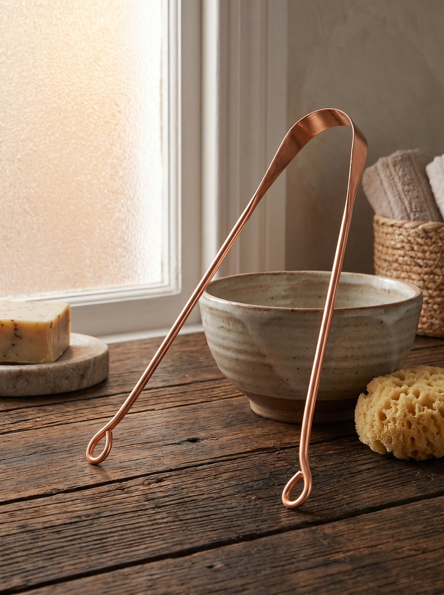 Ayurvedic Copper Tongue Scraper | Daily Oral Detox Tool