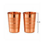 Pure Copper Drinking Glass Set of 2 – Classic Textured Finish Ayurveda Living
