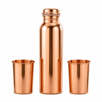 Pure Copper Water Bottle with 2 Copper Glasses – Premium Hydration Set