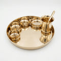 Pure Kansa Bronze Thali Set – 7 Piece Traditional Dining Set