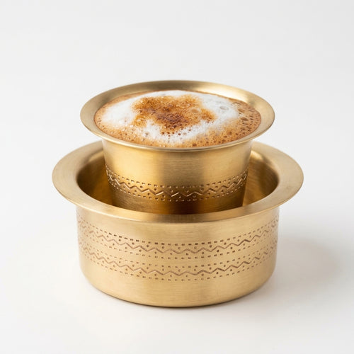 Brass Davara Coffee Serving Set of 2