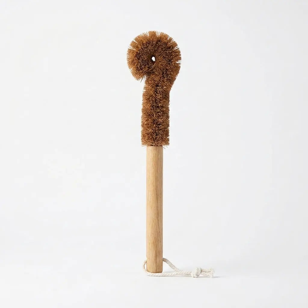 Coconut Coir Bottle Cleaning Brush | Bamboo Handle Ayurveda Living
