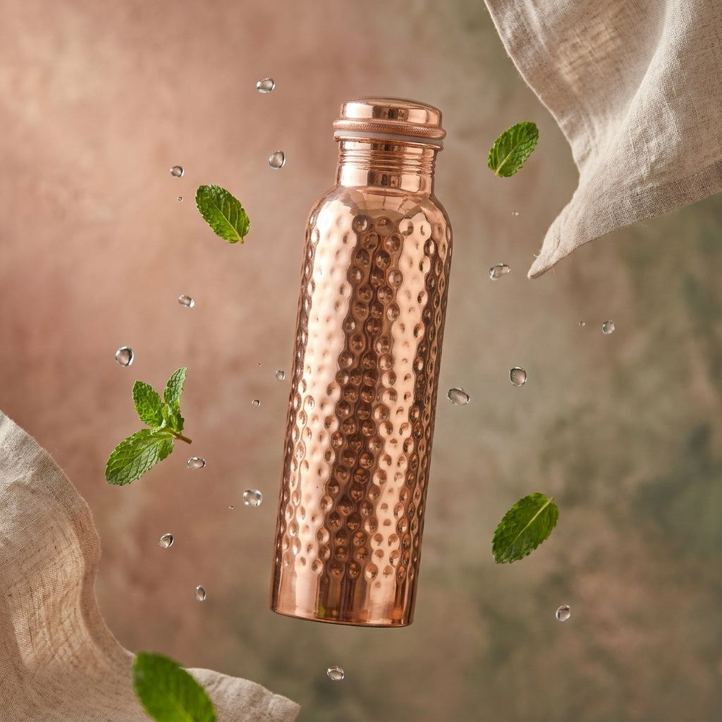 Pure Copper Ritual Set — Bottle & 2 Handcrafted Glasses