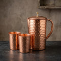 Pure Copper Jug & Glasses Set (1.6L Jug + 2×280ml Glasses)