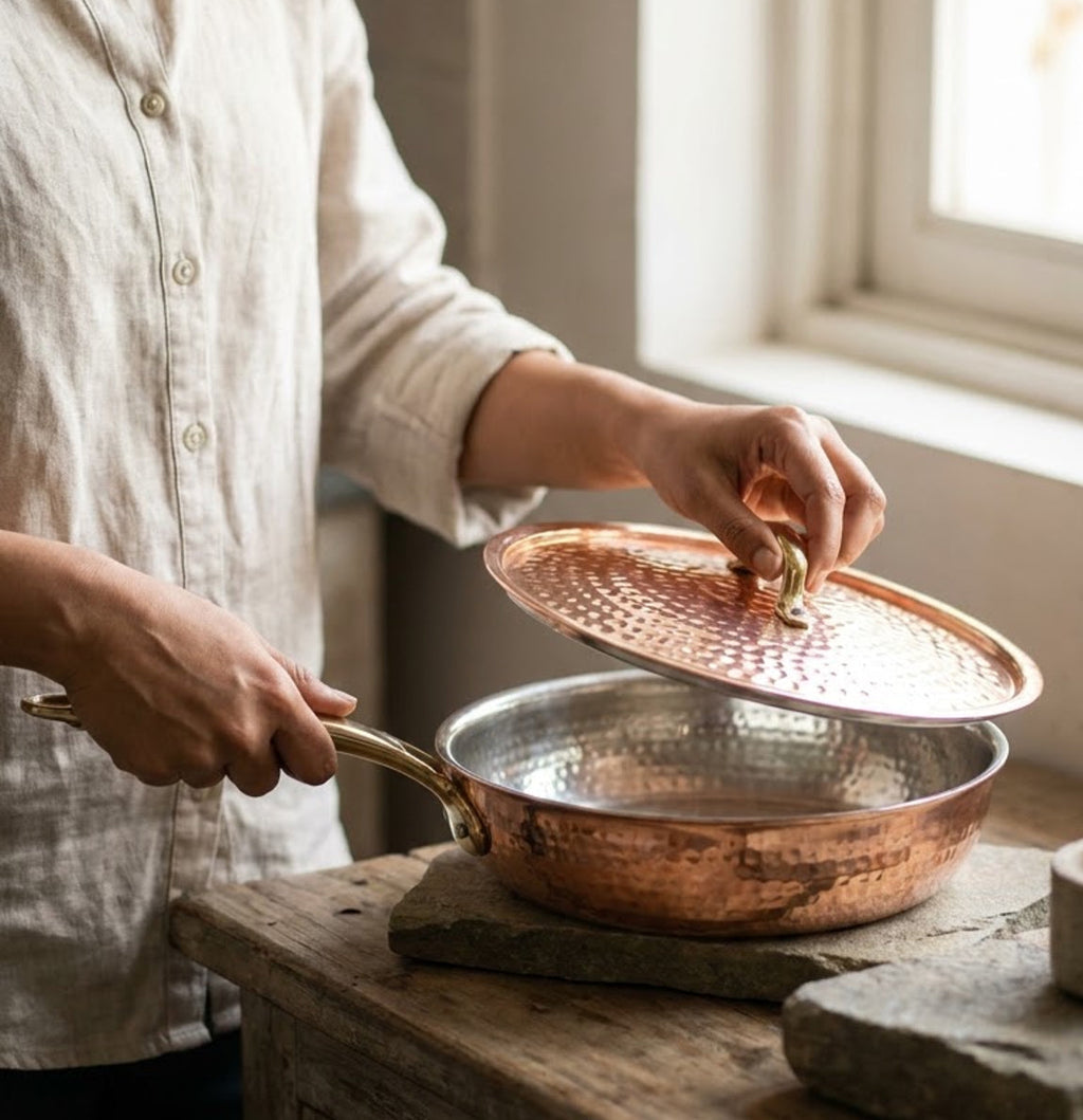 Brass Frying Pan | 10-Inch, 2.8 Litre Ayurveda Living