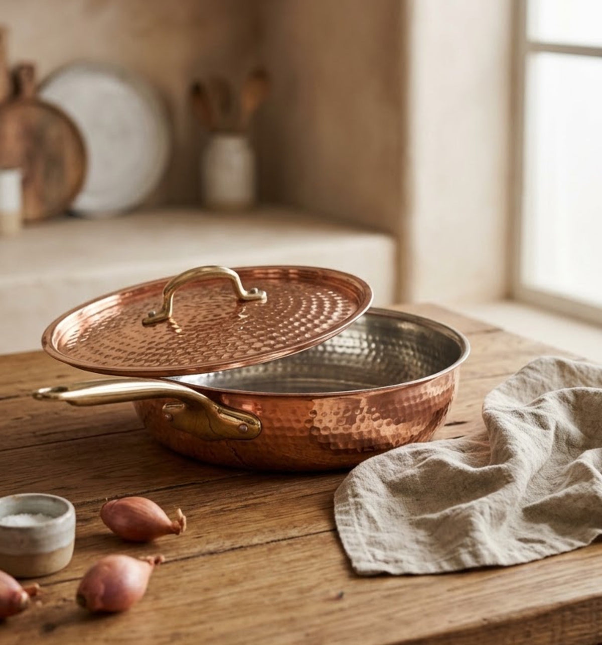 Brass Frying Pan | 10-Inch, 2.8 Litre Ayurveda Living