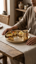 Pure Kansa Bronze Thali Set – 7 Piece Traditional Dining Set