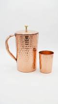 Pure Copper Jug & Glasses Set (1.6L Jug + 2×280ml Glasses)